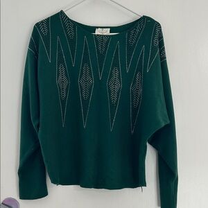 Stylish Green Patterned Women's Sweatshirt